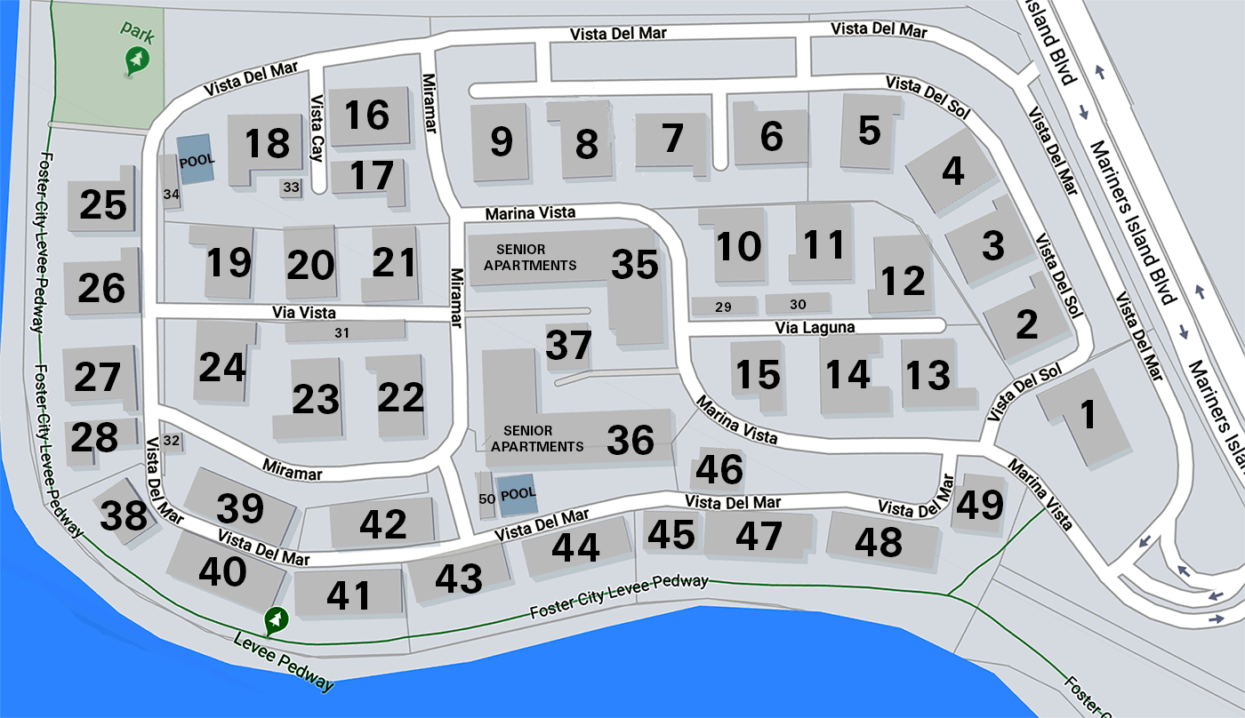Map by building number at Edgewater Isle