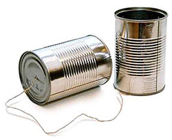 tin cans with string