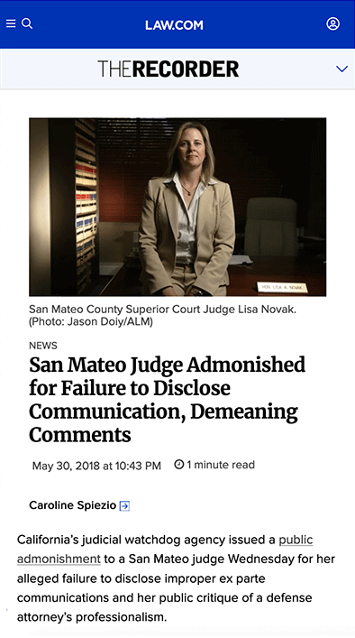 Judge Lisa Novak admonished