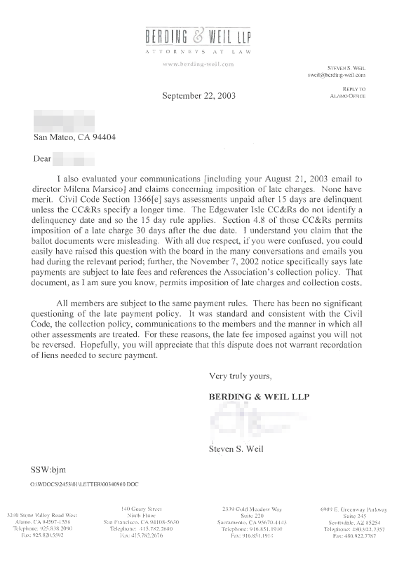 letter from Steven S Weil